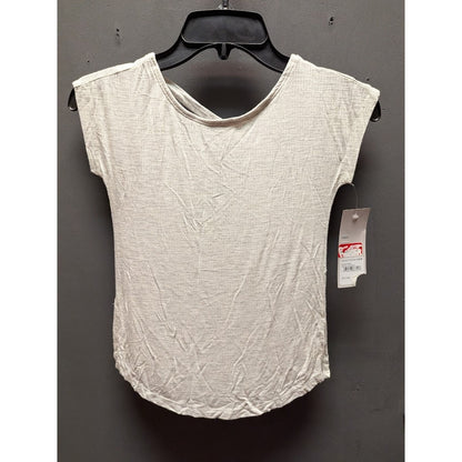 Z by Zella Size XS 5/6 criss cross back white heather short sleeve top blouse
