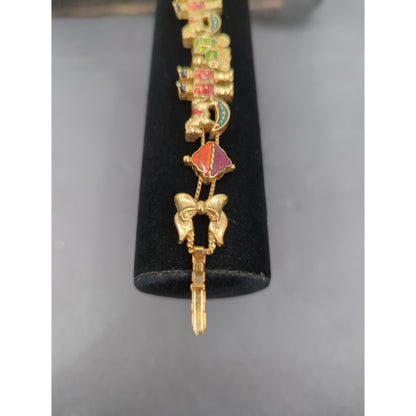 Vintage Fashion BRACELET Avon 8" toy soldiers enameled slide holiday