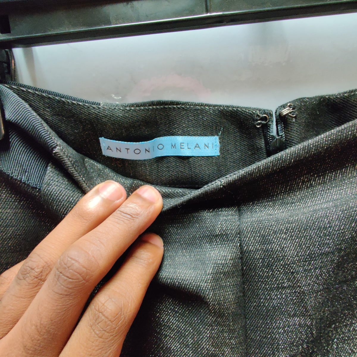 Antonio Melani Size 6 Marled Dark Charcoal Flat Front Pants