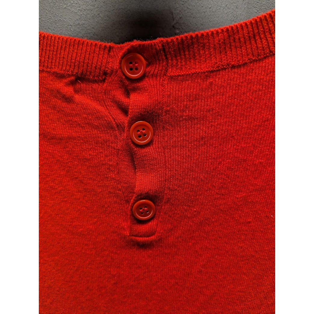 1901 Nordstrom Women's Red Button Back Three Quarter Sleeve Sweater NWT Medium