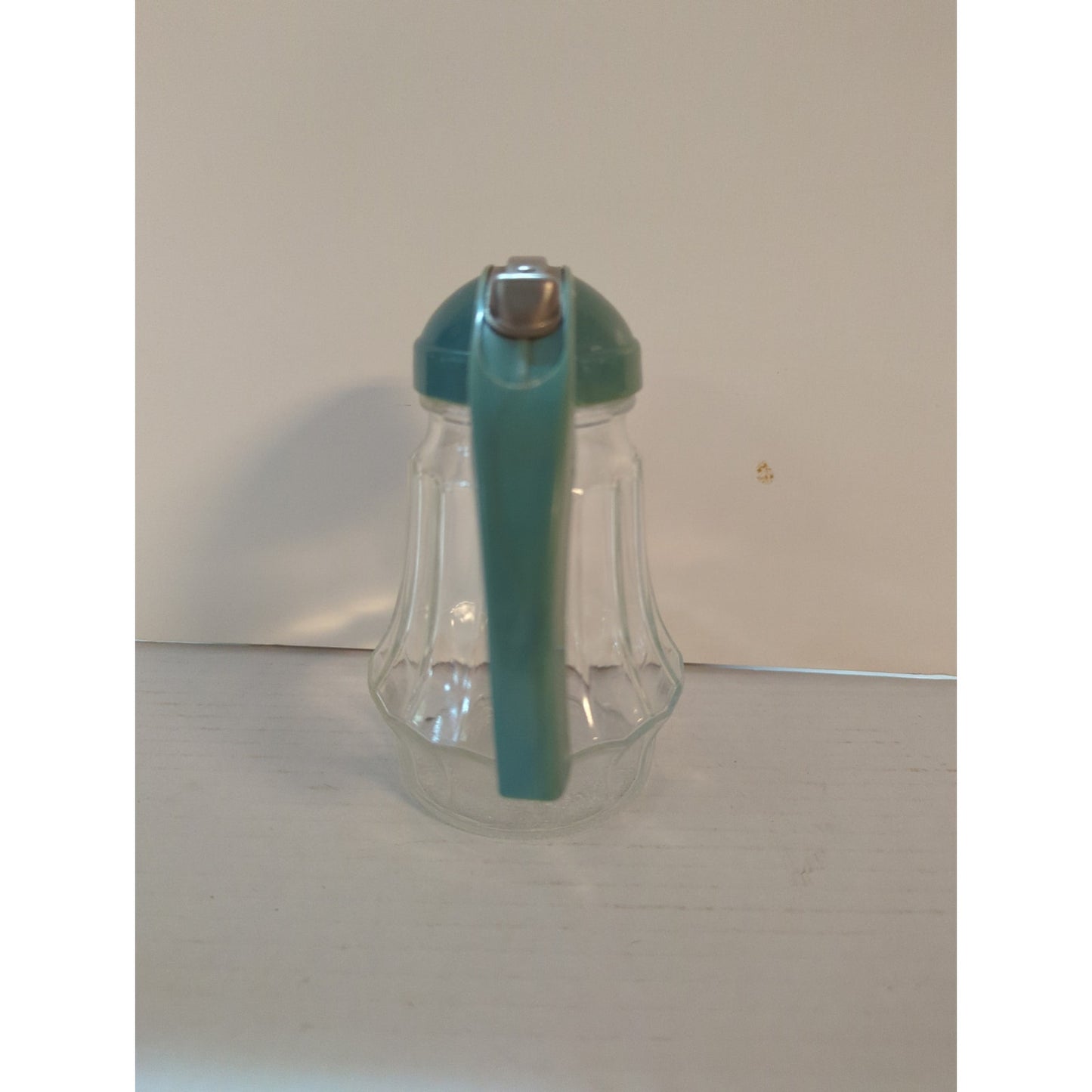 Vintage Federal Glass Sugar Syrup Dispenser Green Top Retro Mid-Century Kitchen