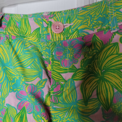 Lilly Pulitzer Short womens Size 16 green pink Big Squeeze Koala