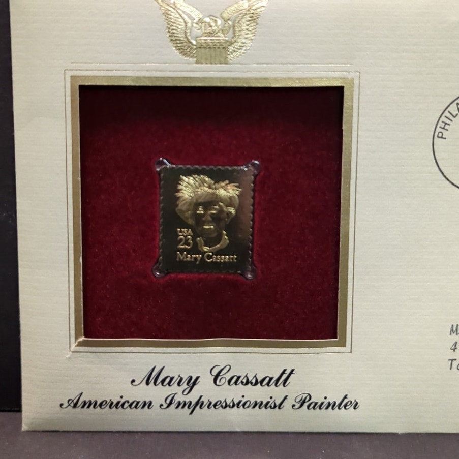 Golden Replicas of United States Stamps Collectible 22kt Gold 1988 MARY CASSATT