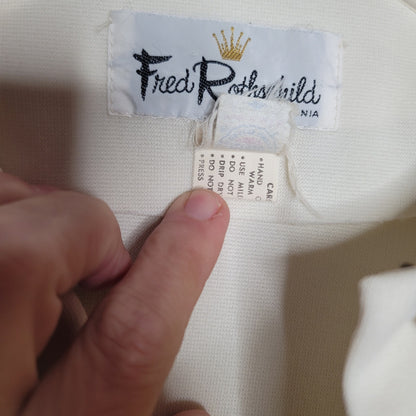 Vintage Fred Rothschild Poly 2pc Set Cape Pants Cream Small/Medium