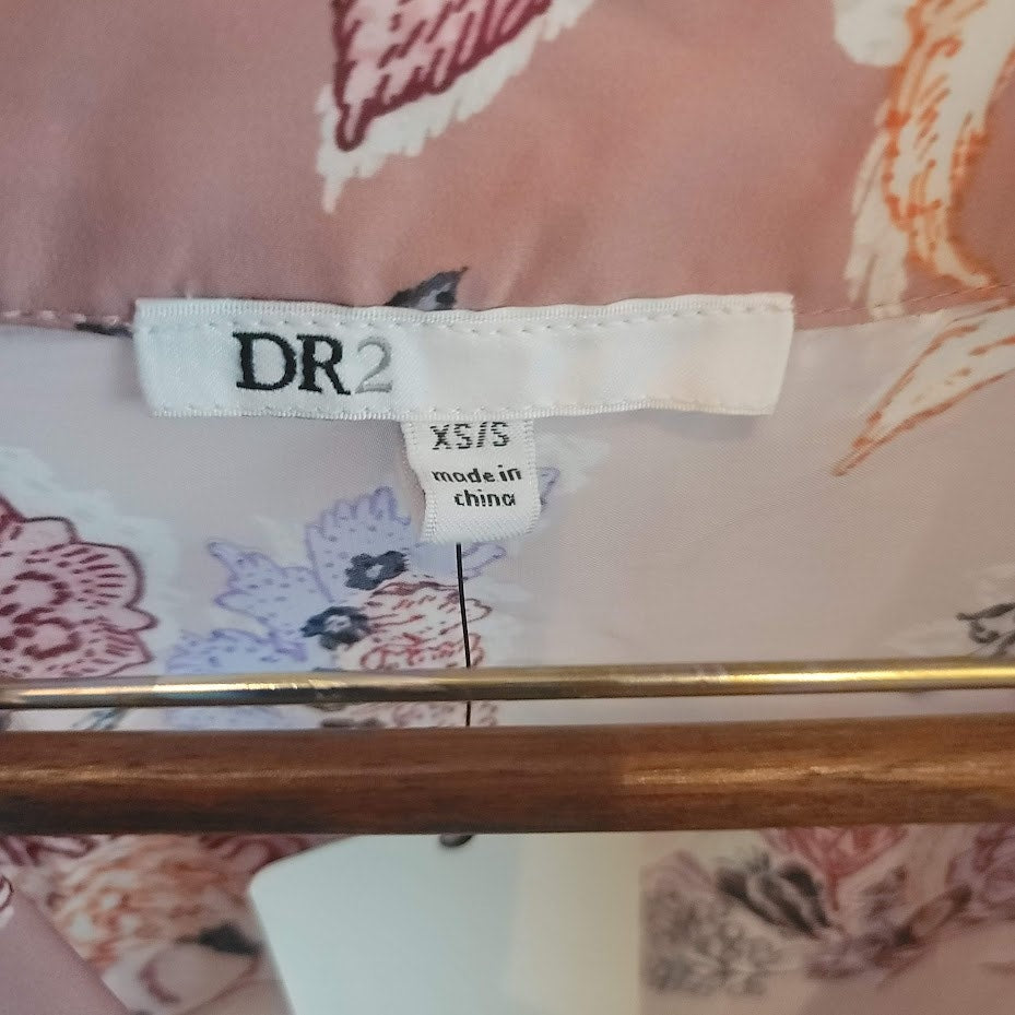 DR2 Rainn PINK Floral Kimono small / Extra Small NEW Open Front Knee Length New
