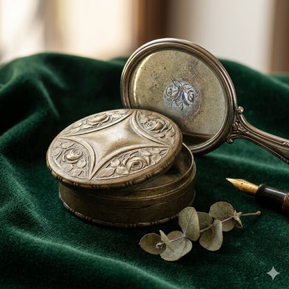 Vintage Guido Galbiati Italy Bee Hallmark Embossed Brass Trinket Box MCM Milan