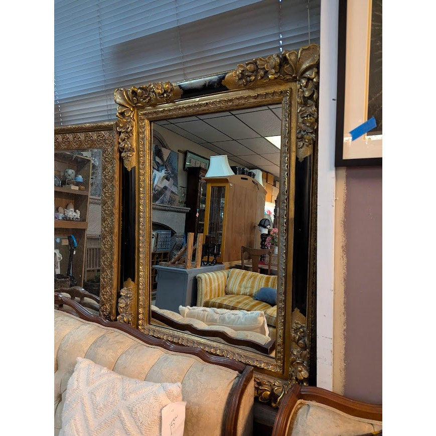 Secondhand Sandies: Grand Ornate Empire Mirror | Black & Gold Statement Piece 45x33