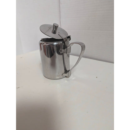 Vintage 18-8 Stainless Steel Lidded Creamer Pitcher Made in Japan