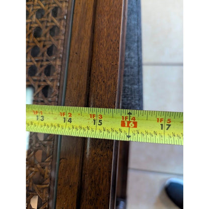 Secondhand Sandies: Long Traditional Wood & Glass Sofa Table with Turned Posts and Finials