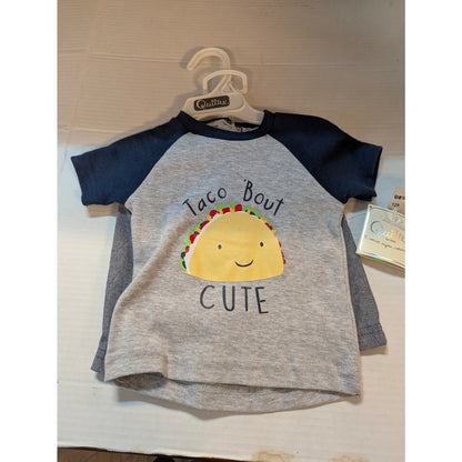Quiltex Toddler Boys Taco Bout Cute Raglan T-Shirt & Shorts Set 12M