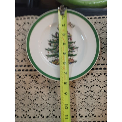 Spode Christmas Tree Bread Salad Plate Set 3 Vintage England 8"