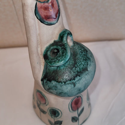 Studio Art Pottery Girl/Lady Figure Statue w/ Jug for Vase Flowers Vintage Heavy