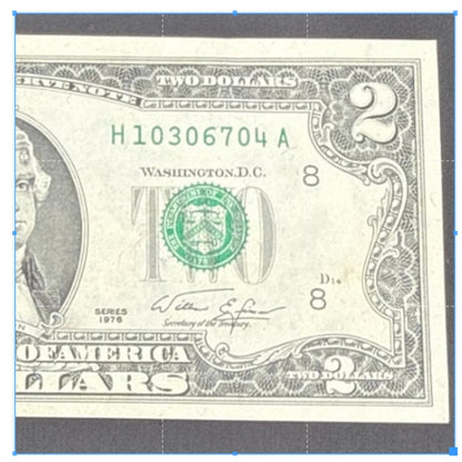 Paper Currency Bank Note USA Paper Money $2 Series 1976 consecutive more