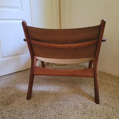 Secondhand Sandies: Lars Modernist Walnut and Leather Chair. Great Detail MCM style