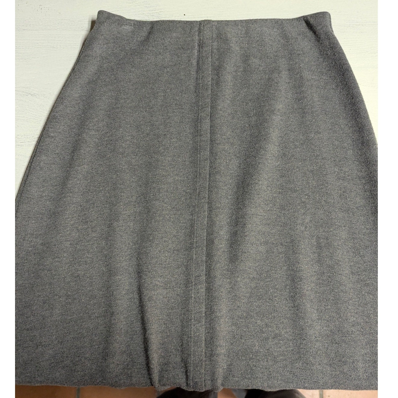 Vintage Josephine Chaus Gray Cotton Midi Skirt Small Minimalist 90s Vintage Luxe