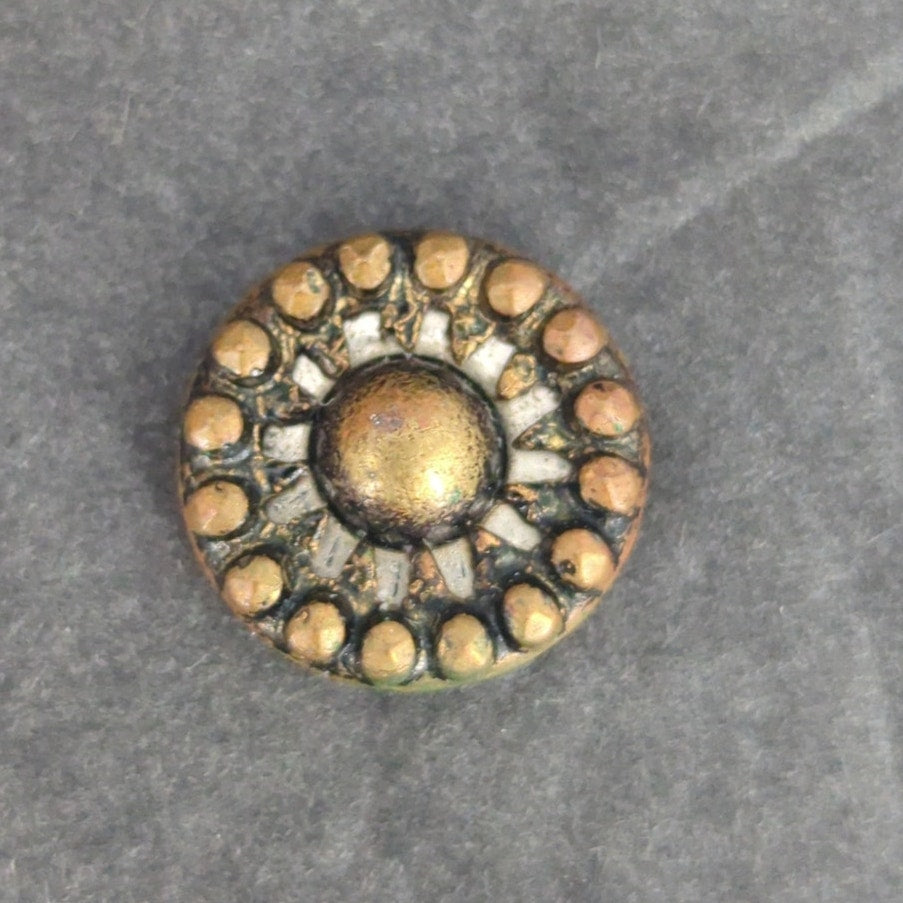 LOT T of 10 Antique Vintage Victorian Brass Mixed Materials Buttons ESTATE FIND