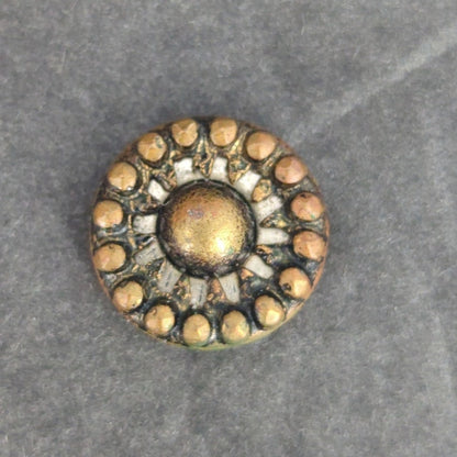 LOT T of 10 Antique Vintage Victorian Brass Mixed Materials Buttons ESTATE FIND