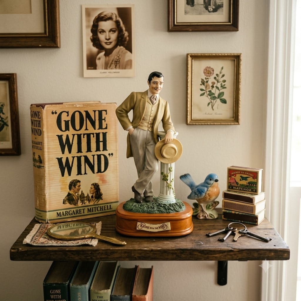 Vintage Kitschy Gone With The Wind Rhett Butler Musical Figurine