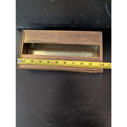 Vintage tissue box holder vanity metal Gold textured bathroom
