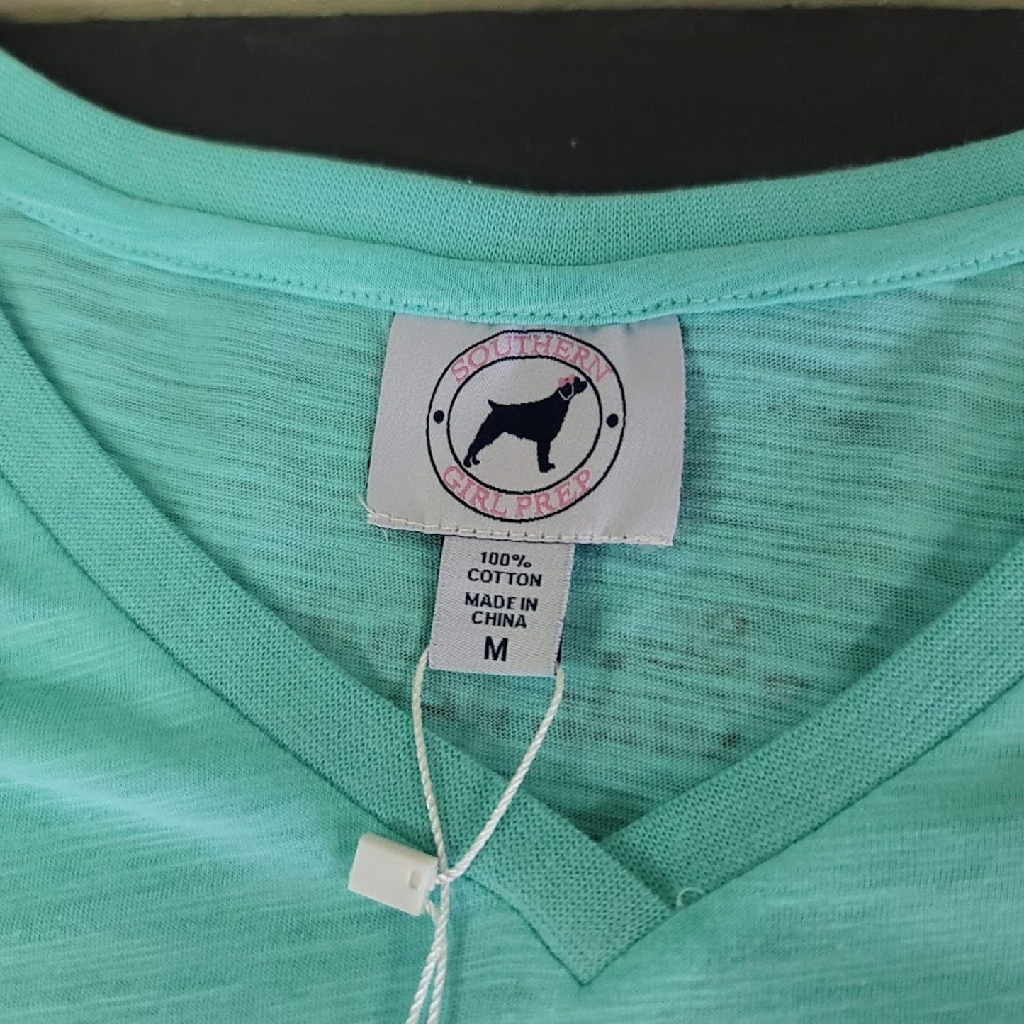 Southern Girl Prep SMALL NEW SHORT  Sleeve Shirt Cotton TEAL BLUE WHITE STRIPE