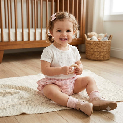 Nordstrom Baby Girls Pink Striped Diaper Cover Bloomers 9-12 Months