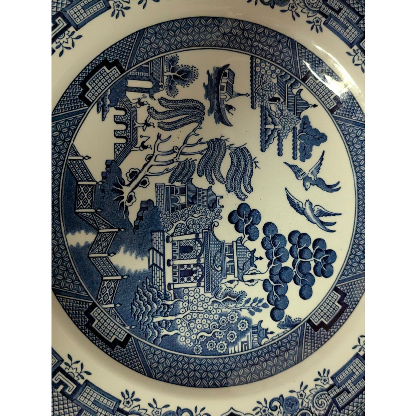 Vintage Churchill Blue Willow Dinner Plates Set of 3 English Ironstone