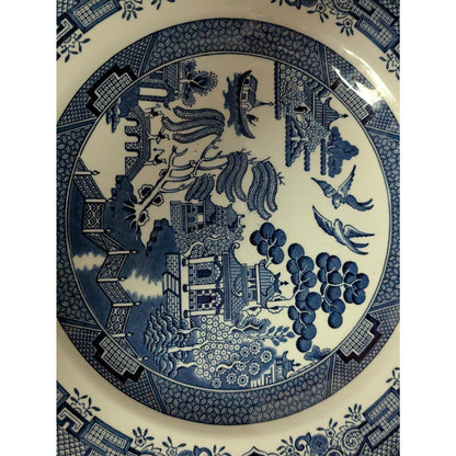 Vintage Churchill Blue Willow Dinner Plates Set of 3 English Ironstone