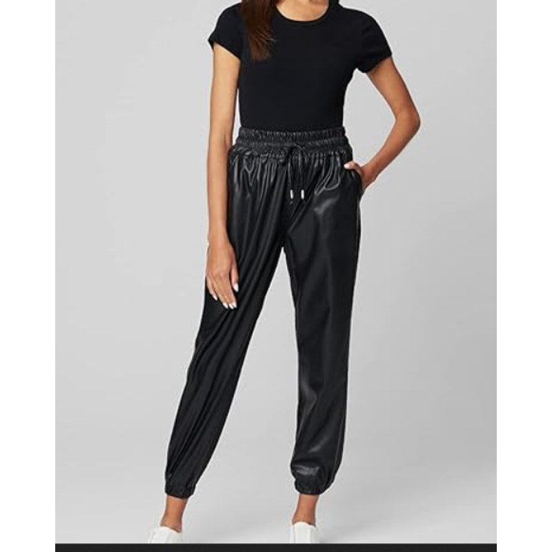 [BLANKNYC] Eastside Vibes NEW Vegan Leather Joggers Pants Size 31 Black pockets