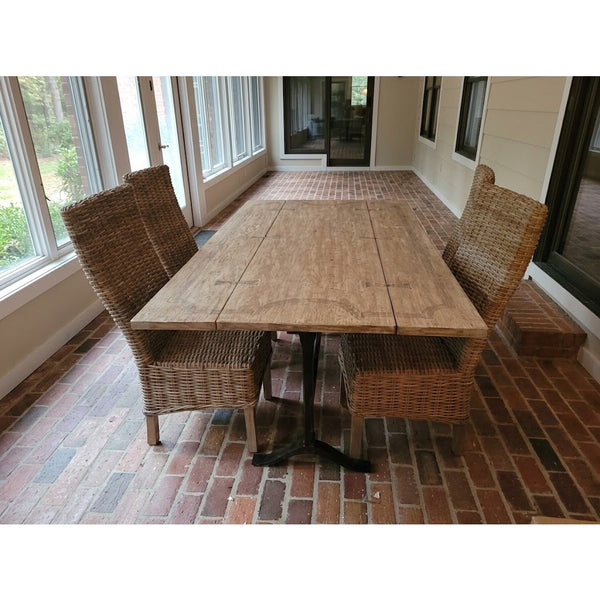Secondhand Sandies: Convertible Flip-Top Console to Dining Table Set & 4 Wicker Chairs