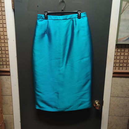 EY Boutique Teal Skirt Suit 16 Turquoise Grommet Edgy Y2K Power Dressing