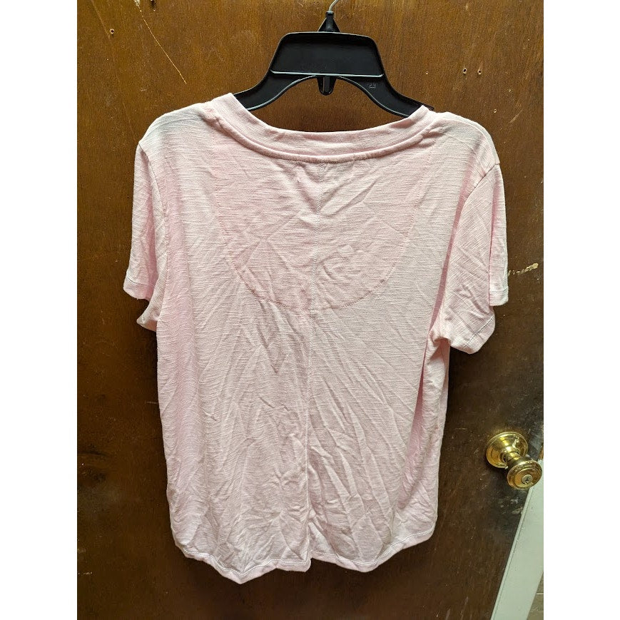 NEW Kikit Size Medium Pink VNeck short Sleeve Tee Tshirt Casual