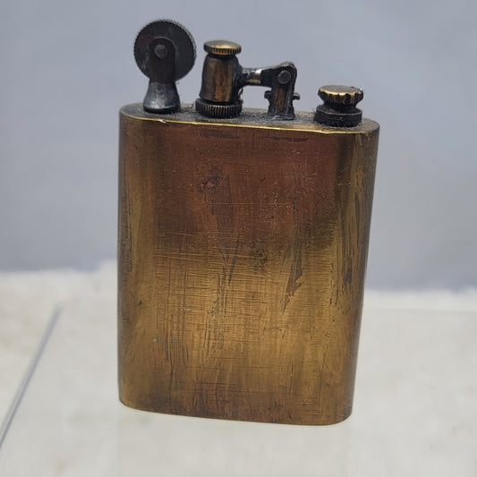 Vintage Brass Roller Table Lighter Antique Military Trench Art Steampunk Decor