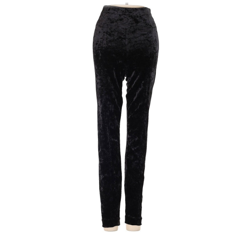 Good american black velvet pants STRAIGHT LEG SIDE ZIP GDPCV79 size 5 / XL