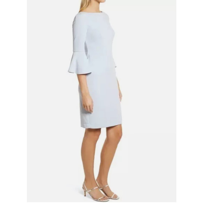 NWT Harper Rose Bell Sleeve Bateau Neck Sheath Dress in Sky Blue Size 8 $148.00