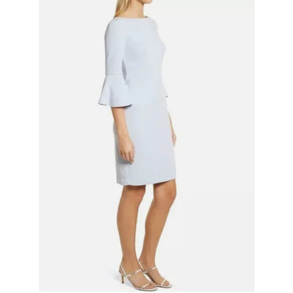 NWT Harper Rose Bell Sleeve Bateau Neck Sheath Dress in Sky Blue Size 8 $148.00