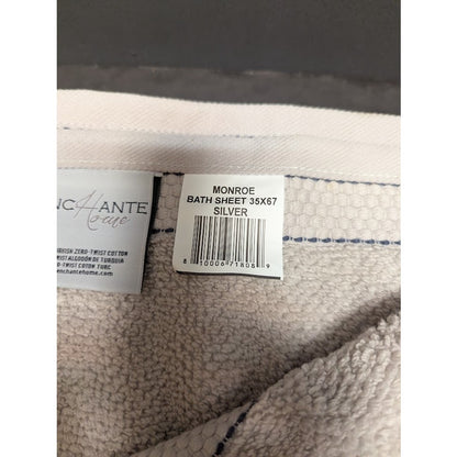 Enchante House Turkish Twist Cotton Set of 2 Monroe Bath 35x67 Silver NEW