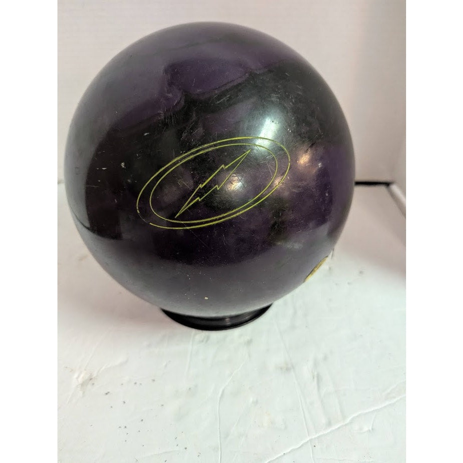 Storm Mix Urethane Bowling Ball 12lbs Purple Black Silver Swirl Spare Ball Drilled