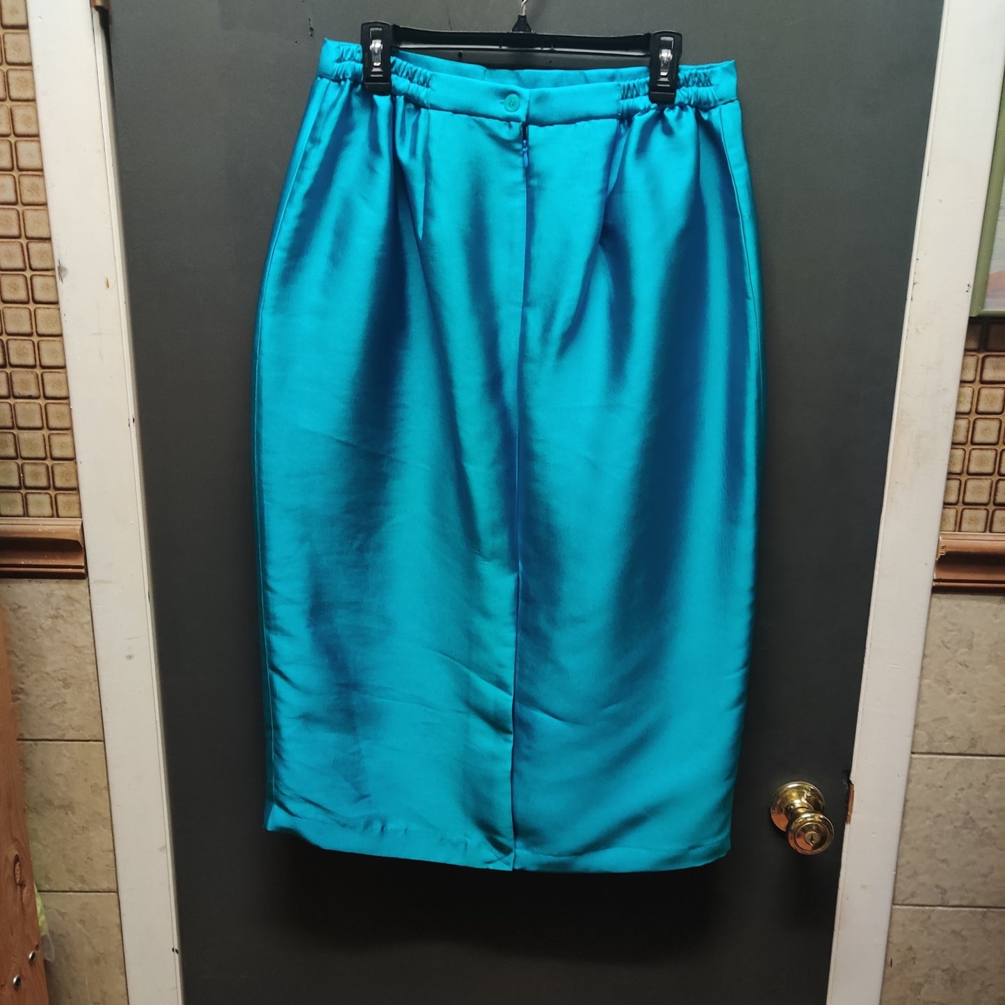 EY Boutique Teal Skirt Suit 16 Turquoise Grommet Edgy Y2K Power Dressing