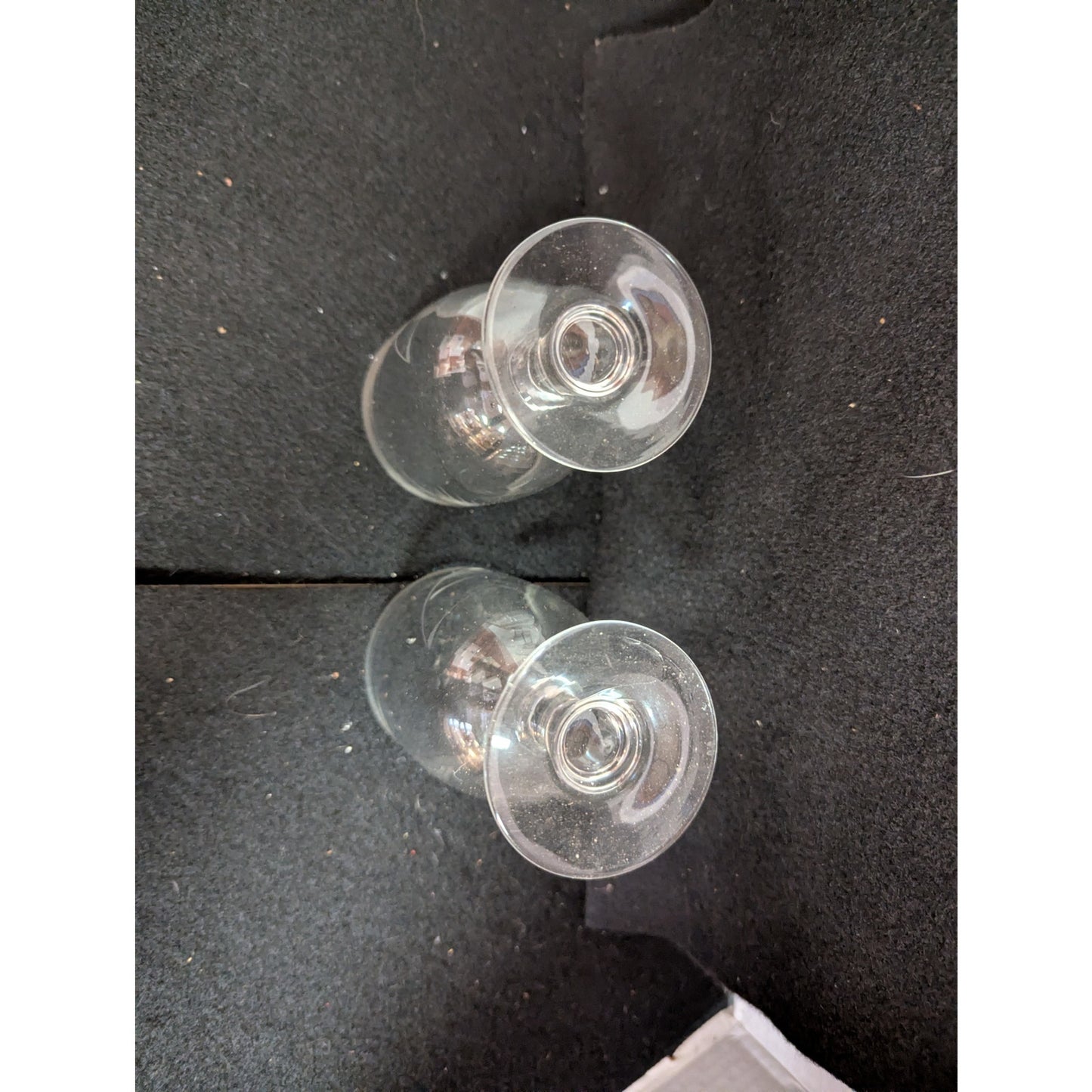 Vintage Etched Wheat Crystal Stemmed Goblets / Wine Glasses - Pair