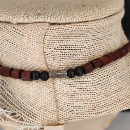 Vintage Chunky Earthy Tone Wooden Beaded Necklace