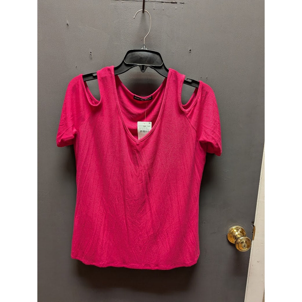 Kim & Cami Size Small Cold Should Hot Pink Blouse short sleeve top