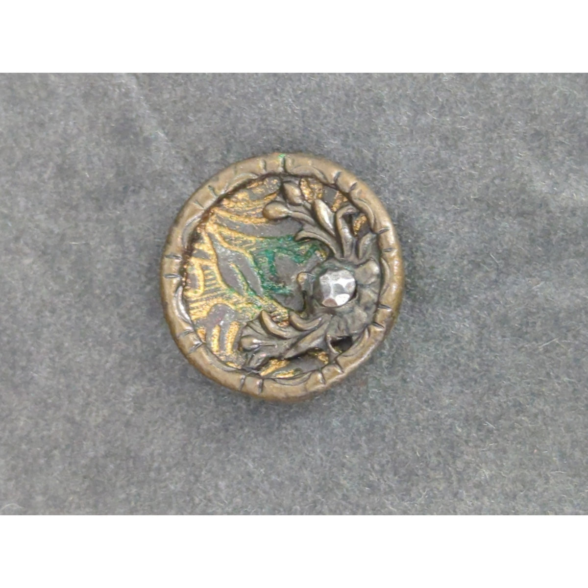 LOT PP of 10 Antique Vintage Victorian Brass Mixed Materials Buttons ESTATE FIND