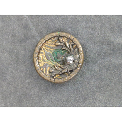 LOT PP of 10 Antique Vintage Victorian Brass Mixed Materials Buttons ESTATE FIND
