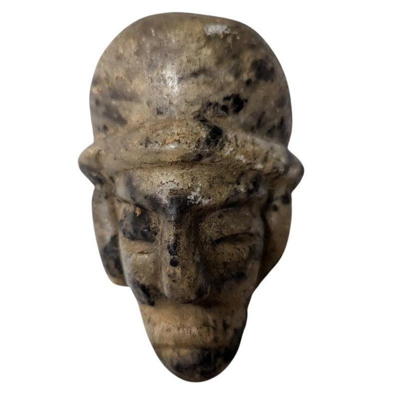 handmade Hand carved marble Mayan Incan antique stone face Mexcala Stone Mask