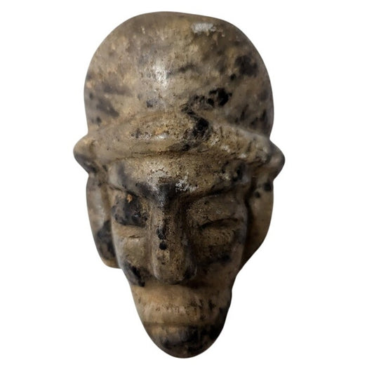 handmade Hand carved marble Mayan Incan antique stone face Mexcala Stone Mask