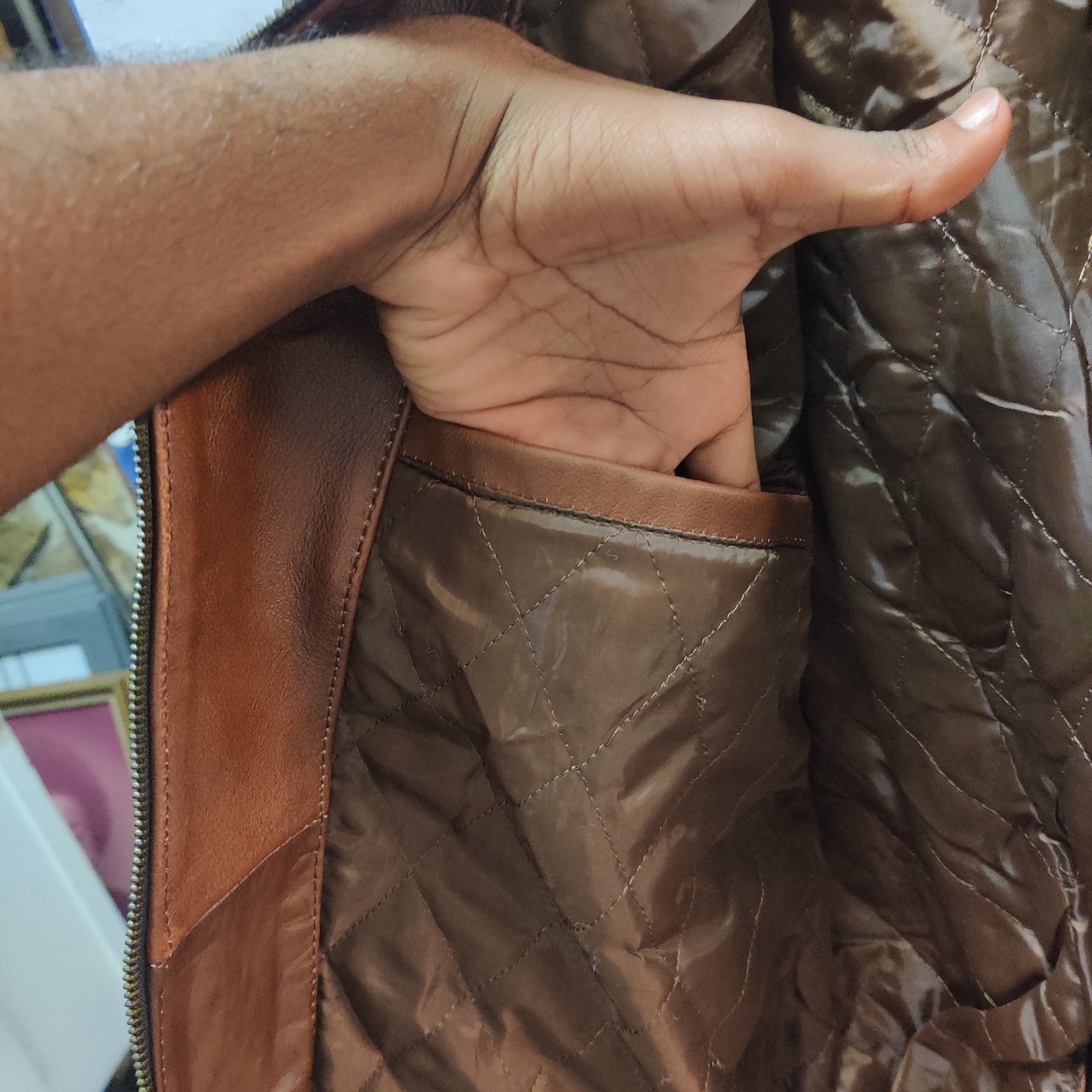 Vintage Absolute Leather Brown Heavyweight Bomber Jacket 3XL Mens Moto Flight