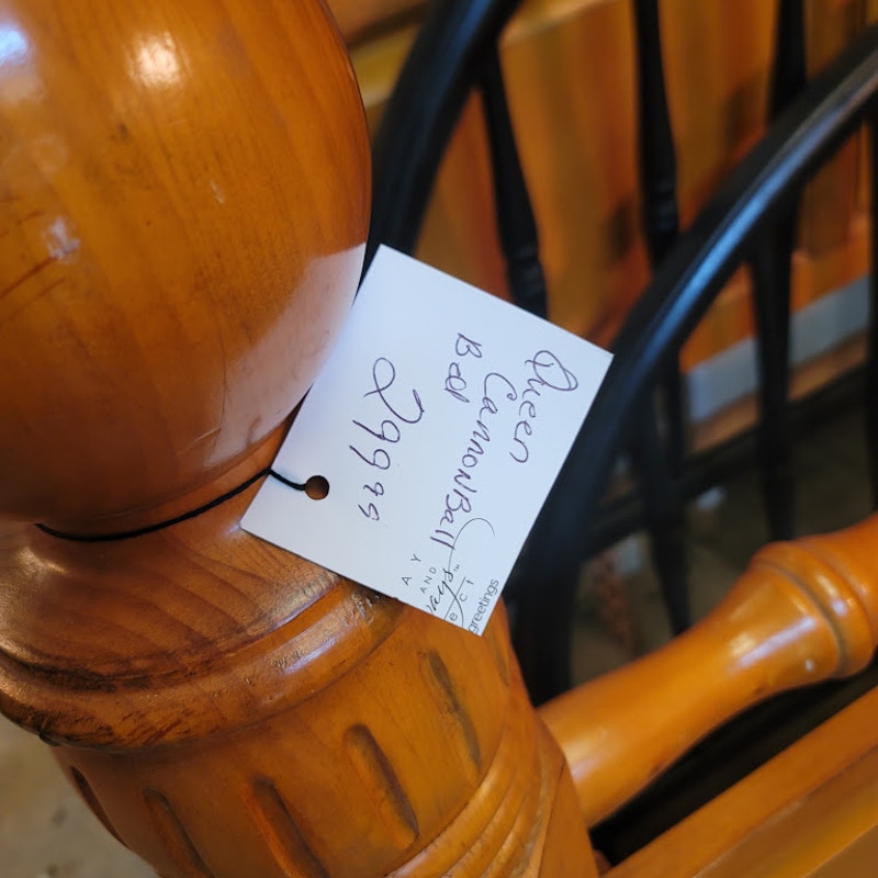 Secondhand Sandies: Queen Pine Turned Posts French Country Headboard Footboard Set
