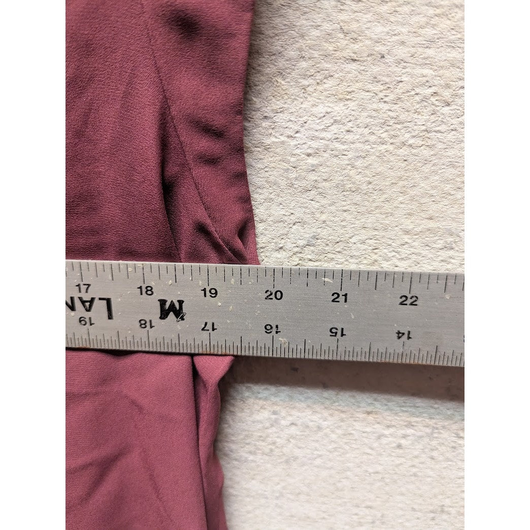 Halogen Draped Surplice Cami Insert Pullover Blouse XL Burgundy NWT FAUX WRAP