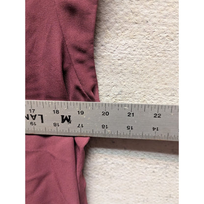 Halogen Draped Surplice Cami Insert Pullover Blouse XL Burgundy NWT FAUX WRAP