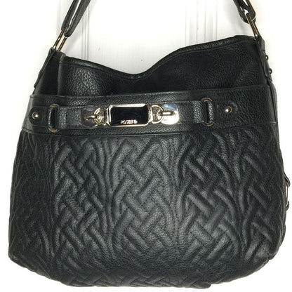 Rosetti Shoulder Bag silver Metal Accents Classic Black crosshatch pattern